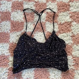 Stars and sparkles corset rouching strappy top!